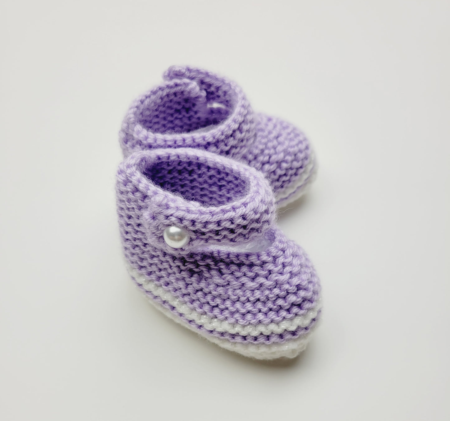 Hand knitted baby slippers