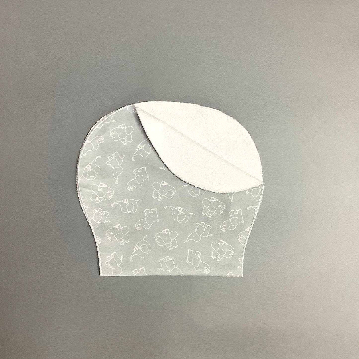 Gray elephant shoulder bib