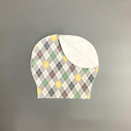 Gray diamond shoulder bib