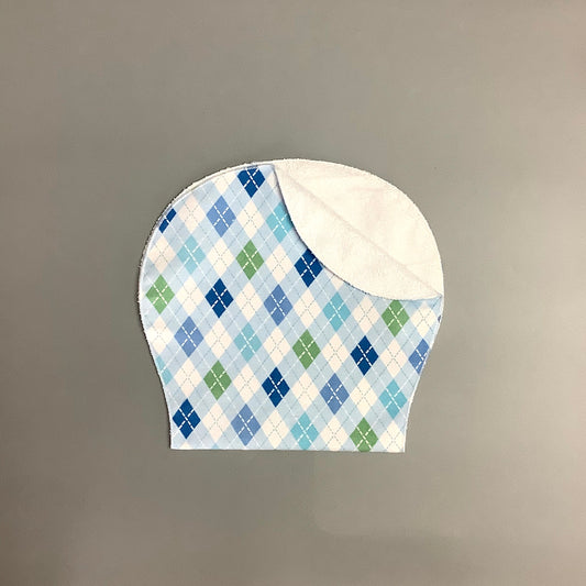 Blue diamond shoulder bib