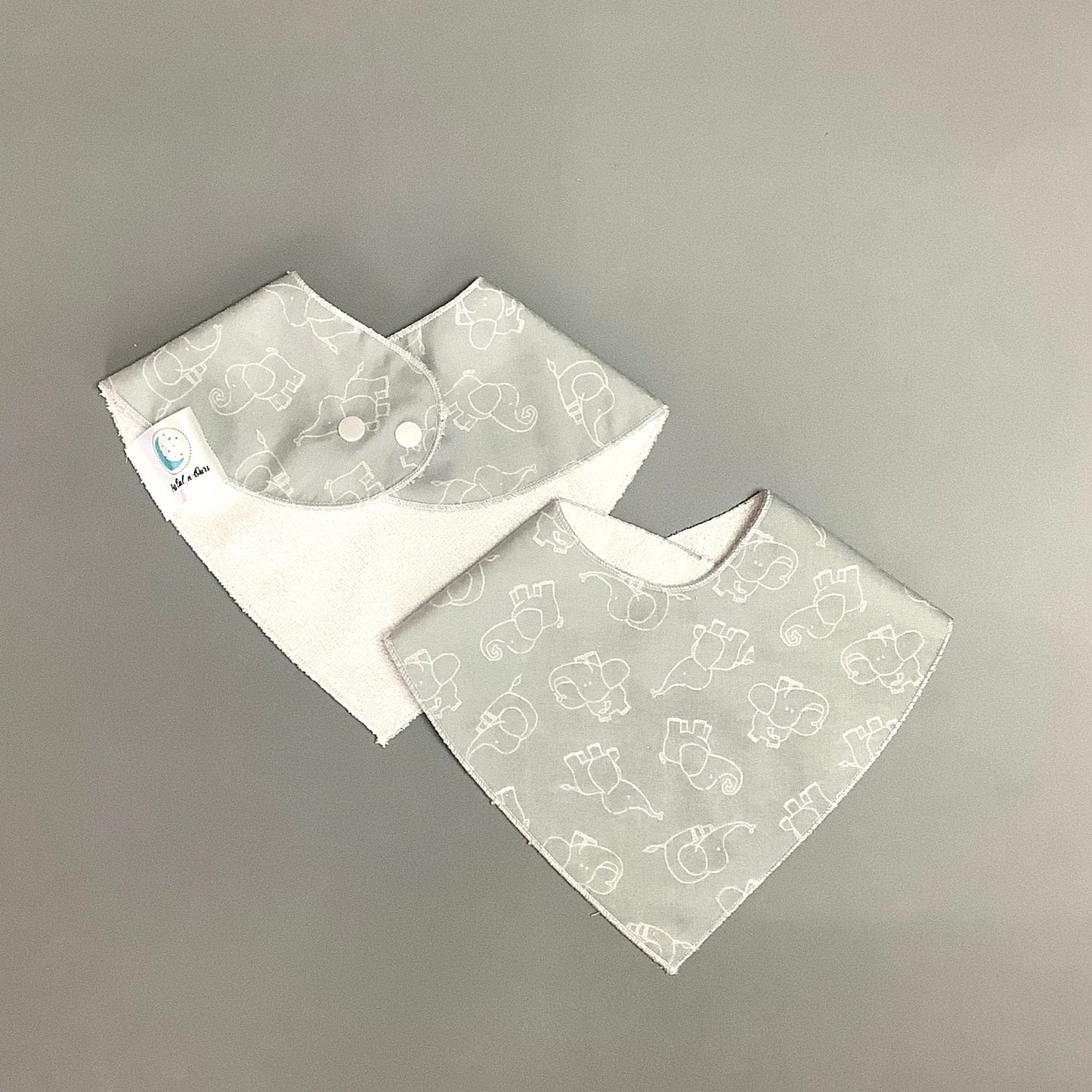Gray elephant bib