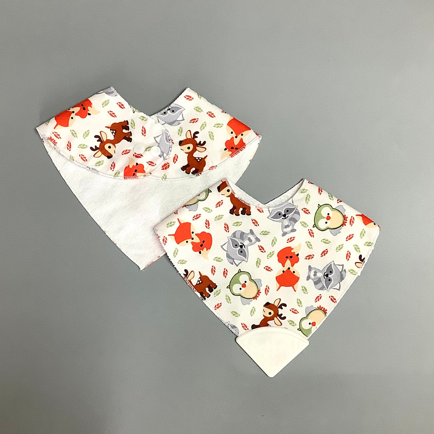 Teething Bib Fox Owl Squirrel