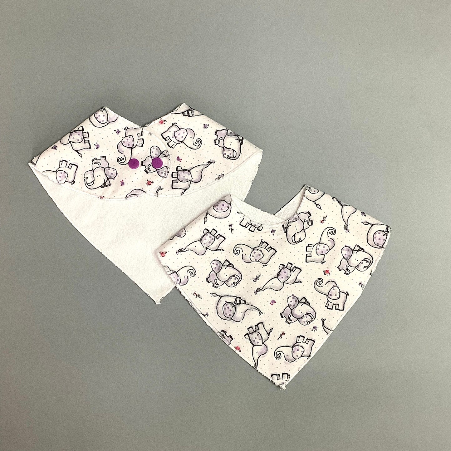 Purple elephant bib