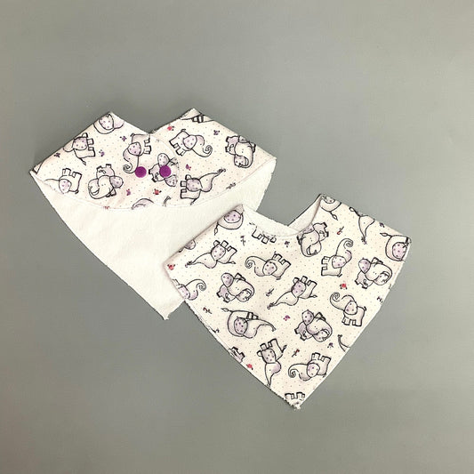 Purple elephant bib