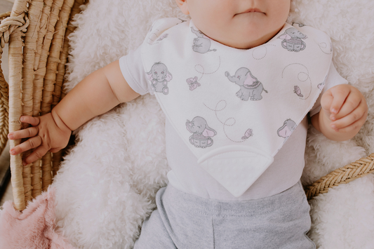 Pink/beige elephant bib