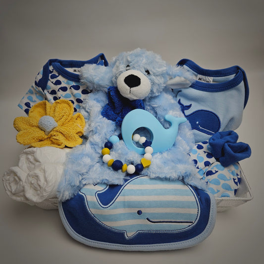 Ensemble pour BabyShower - Toutou chien bleu