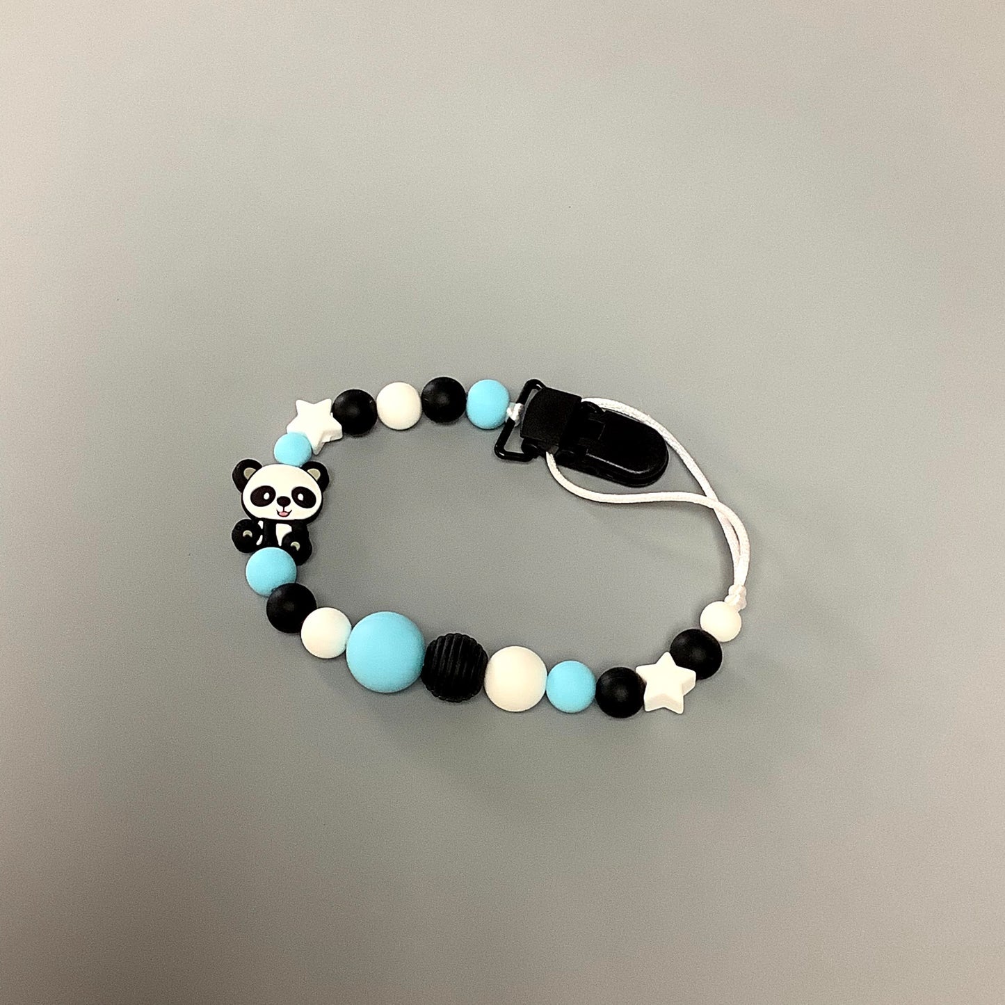 Attache-suce en silicone - Panda et billes bleues et noires